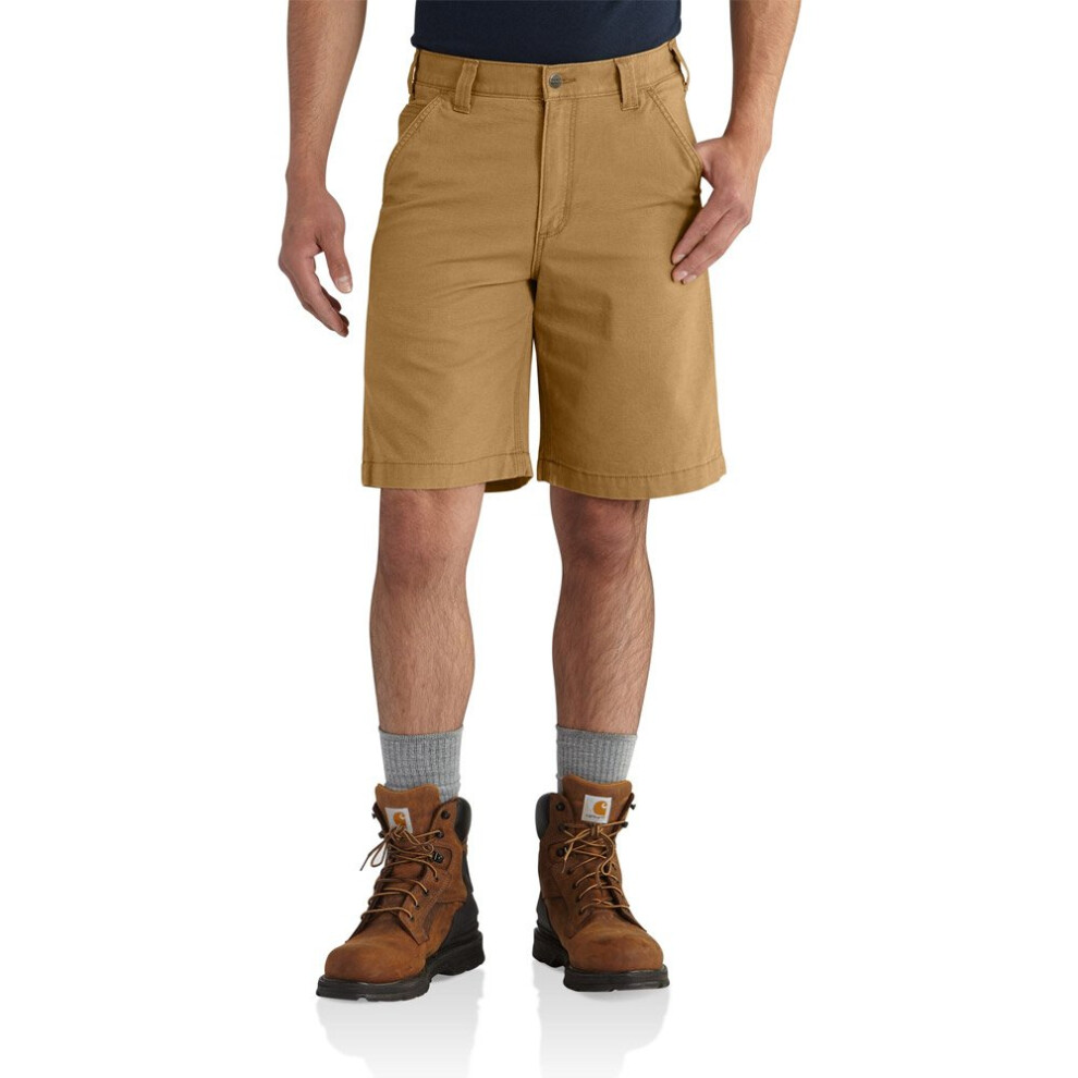 Carhartt mens 10"" Rugged Flex Rigby Shorts  Hickory  36 Regular US