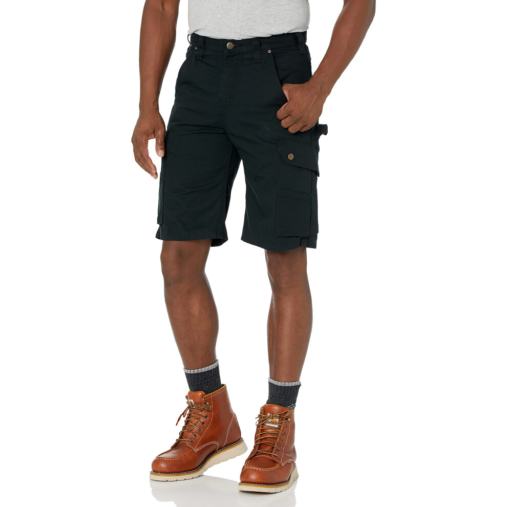 Carhartt mens Rugged Flex Relaxed Fit Canvas Work Cargo Shorts  Black