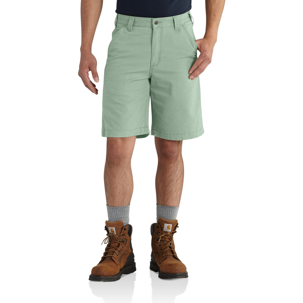 Carhartt Men's Rugged Flex Relaxed Fit Canvas Work Short  Jade  36 Reg