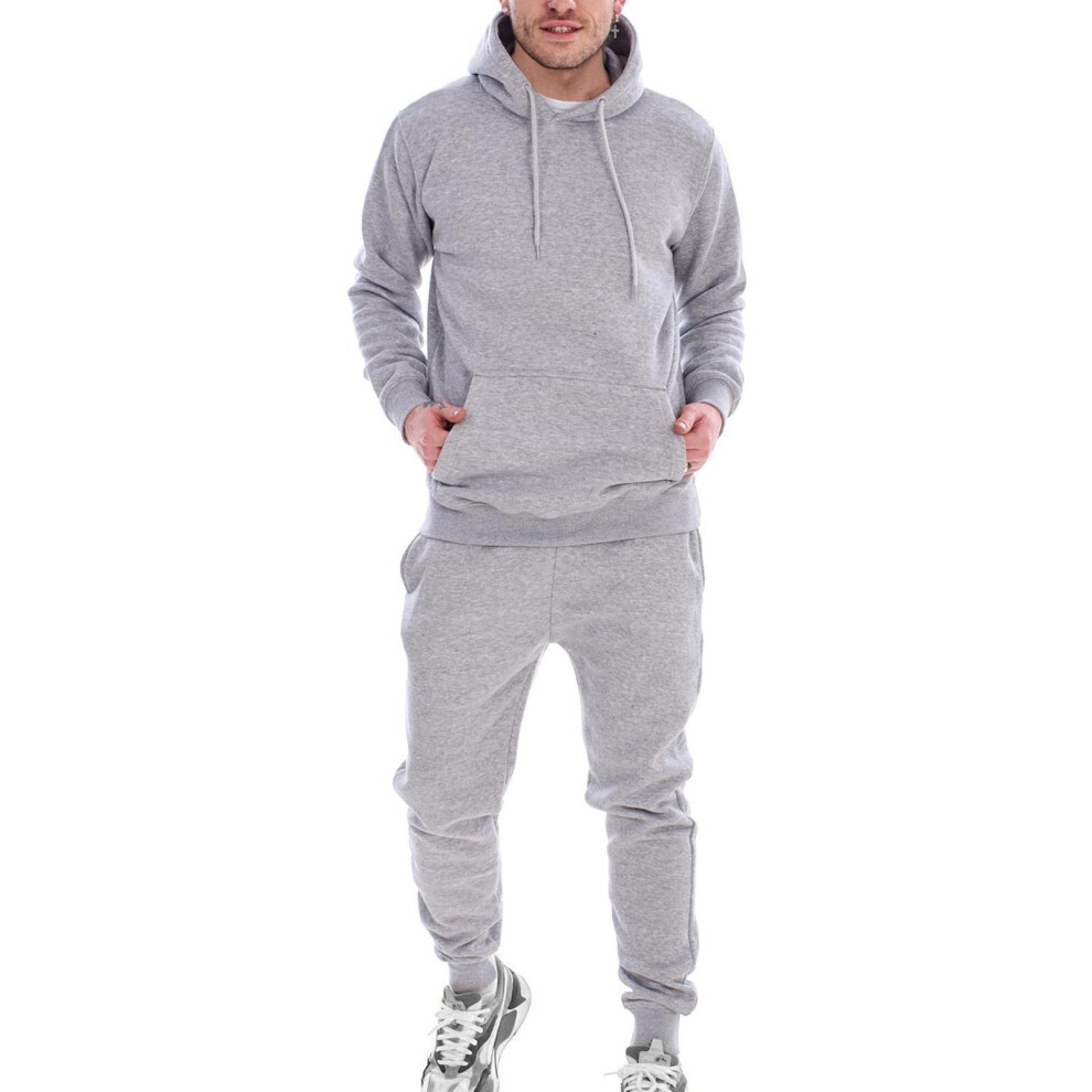 (Grey - Pullover, L) Mens Tracksuit Set Athletic Running Jogging Suit