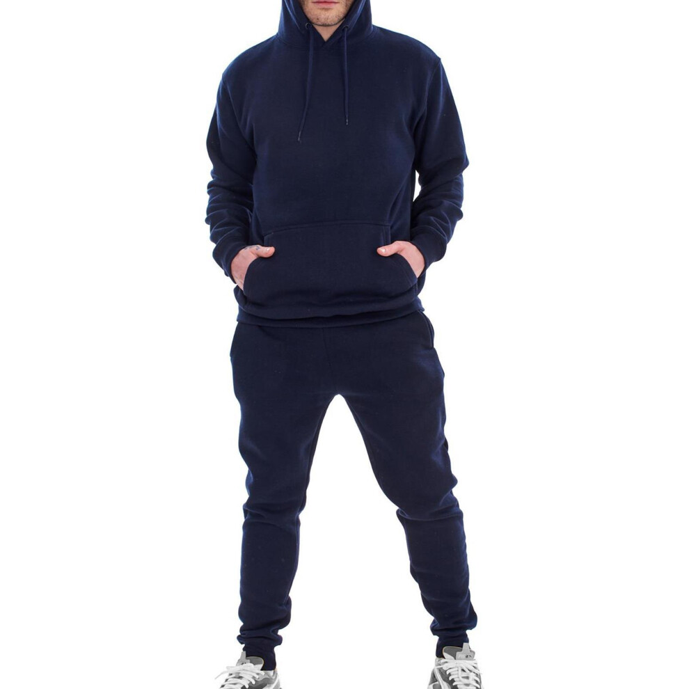 (Navy - Pullover, S) Mens Tracksuit Set Athletic Running Jogging Suit