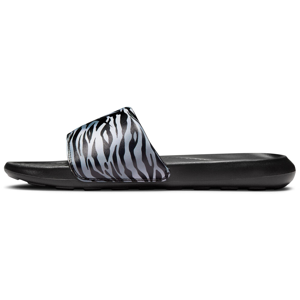 Nike Women's Victori One Slide Print Black/Black-Metallic Silver (CN96