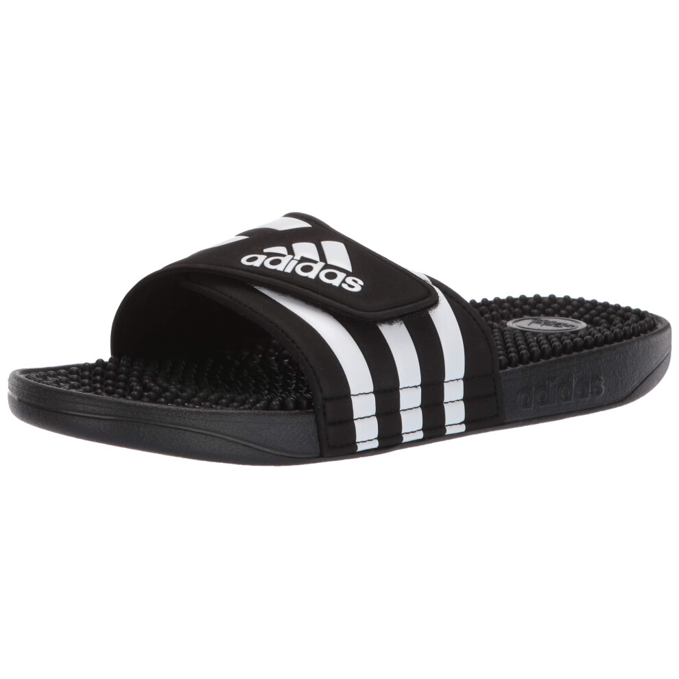 adidas Unisex Adissage Slides Sandal  Black/White/Black  8 US Women