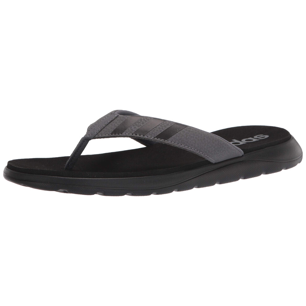 adidas mens Comfort Flip Flop Black/Grey/Grey 11