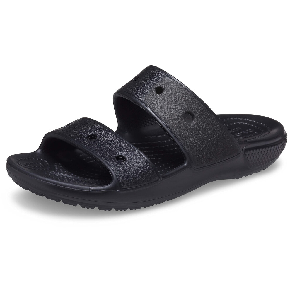 Crocs Unisex Classic Two-strap Slide Sandals  Black  12 US men