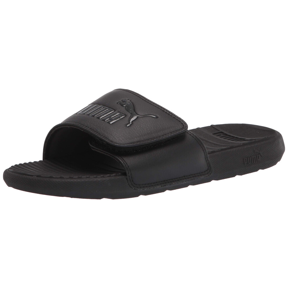 PUMA mens Cool Cat Hook Loop Slide Sandal  Black  13 US