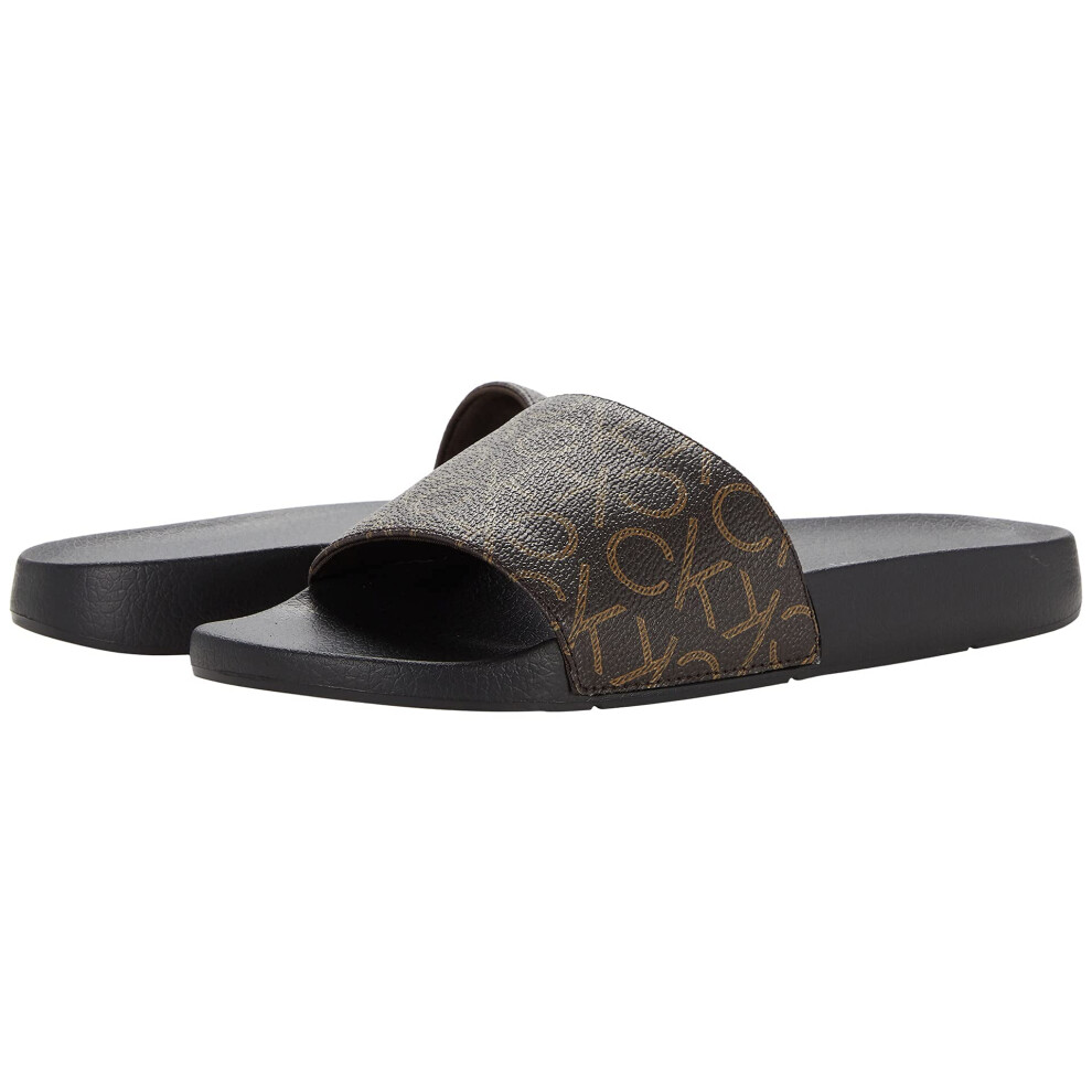 Calvin Klein Women's Athens Slide Sandal  Brown  6