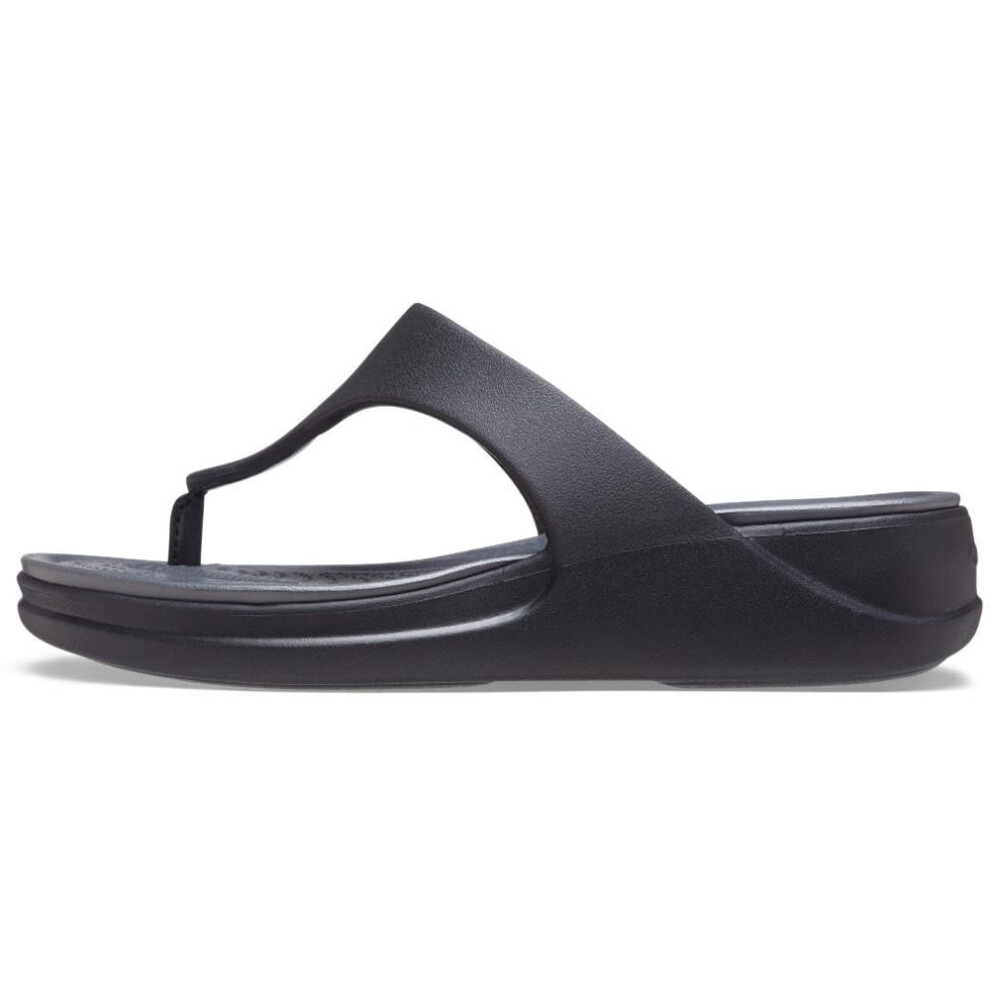 Crocs Women's Boca Wedge Flip Flops  Platform Sandals  Black  Numeric_