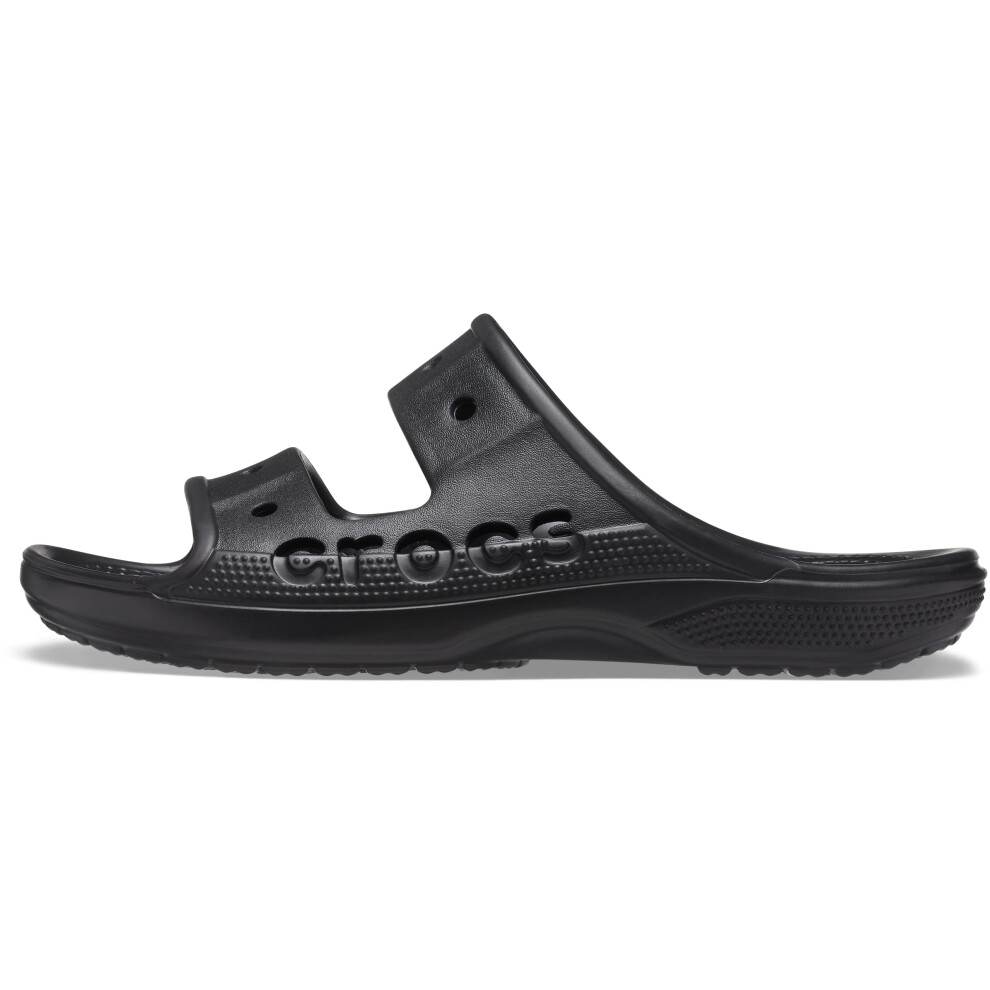 Crocs Unisex Men's and Women's Baya Two-Strap Slide Sandals  Black  Nu