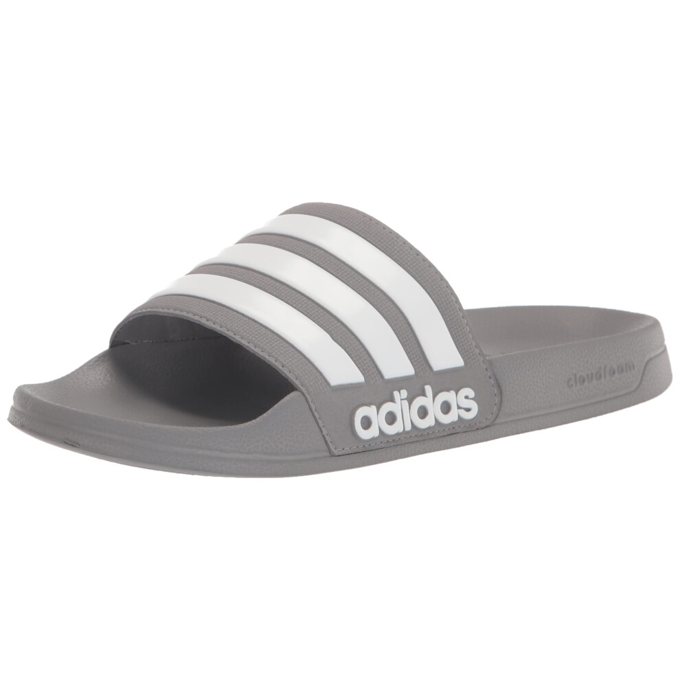 adidas unisex-adult Shower Slide Grey/White/Grey 8