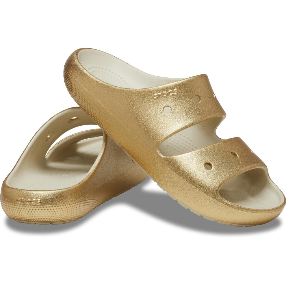 Crocs Unisex Classic Sandal V2 Slide  Gold  7 US Men