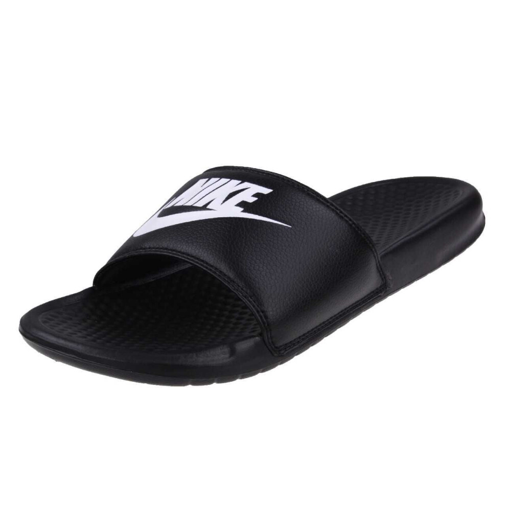 Nike Men's Benassi Just Do It Athletic Sandal  Black/White Noir/Blanc