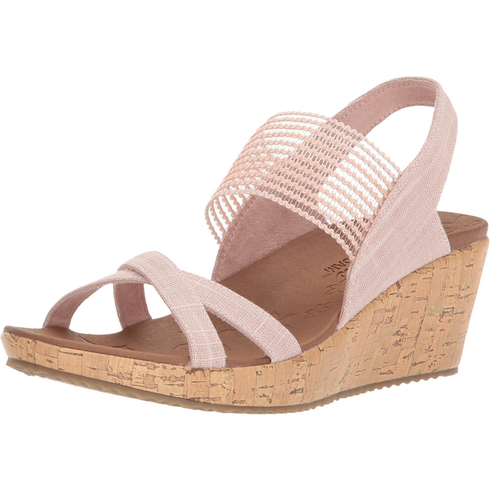 Skechers womens Beverlee - High Tea Wedge Sandal  Pink  9 US