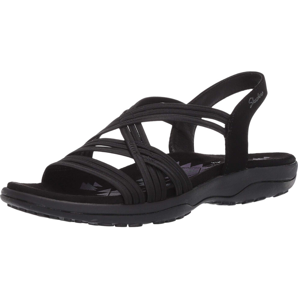 Skechers Women's REGGAE SLIM-Simply Stretch Sport Sandal  Black  6