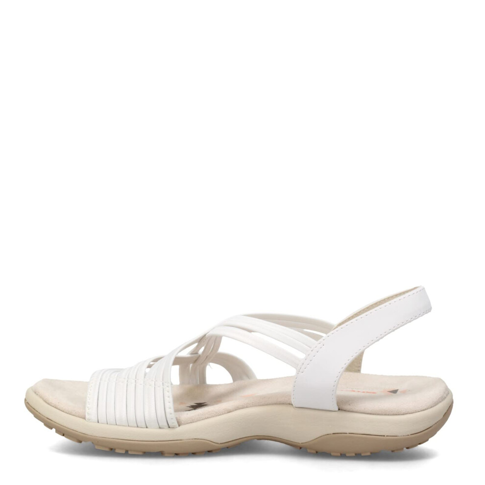 Skechers womens Reggae Slim Simply Stretch Sport Sandal  White  7 US