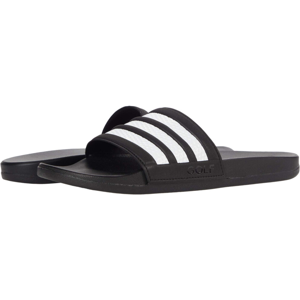 adidas Unisex Adilette Comfort Slides Sandal  Black/White/Black  11 US