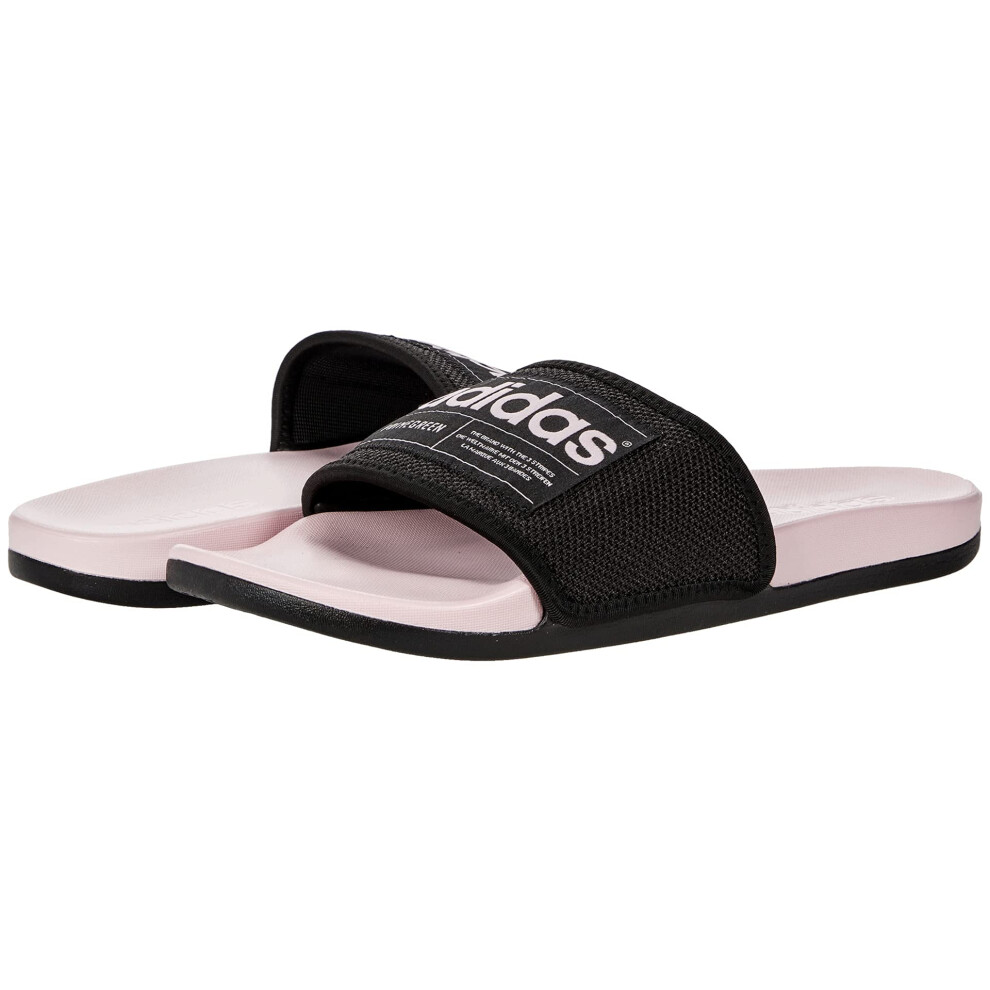 adidas Unisex Adilette Comfort Slide Sandal  Core Black/Clear Pink/Cor