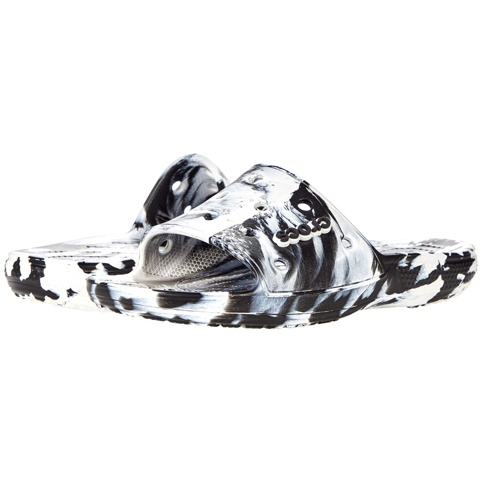 Crocs Unisex Classic Tie Dye Slides Sandal  White/Black  Numeric_6 US