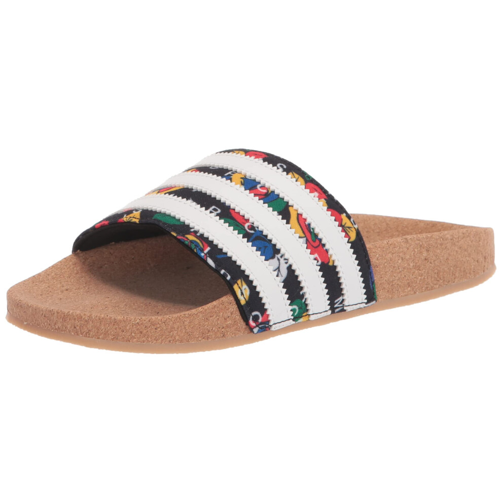 adidas Originals Women's Adilette Slides Sandal  Black/White  6