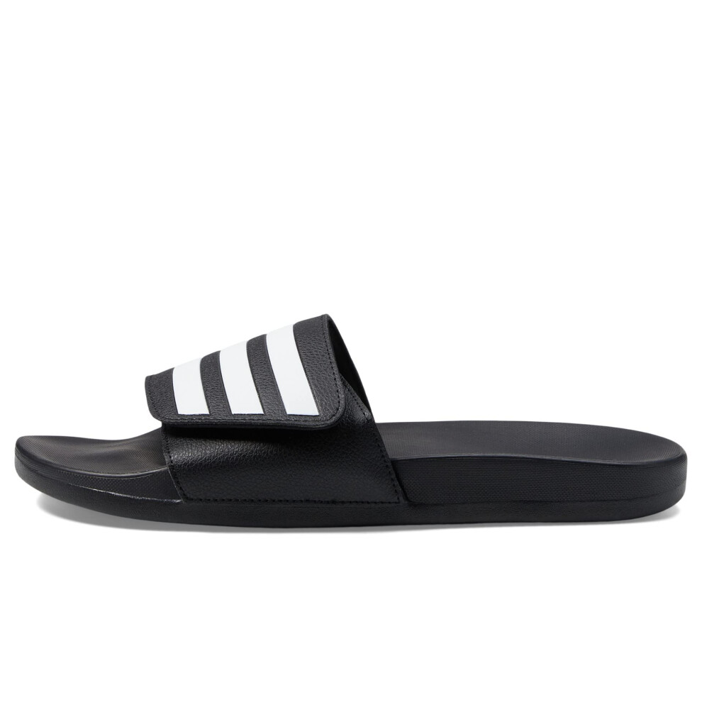 adidas Unisex Adilette Comfort Adjustable Slides Sandal  Black/White/B