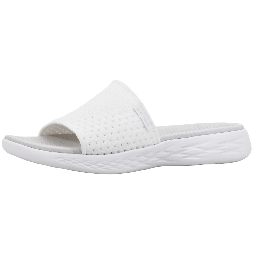 Skechers Women's On-The- Go 600-Nitto Slide Sandal  White  11 M US