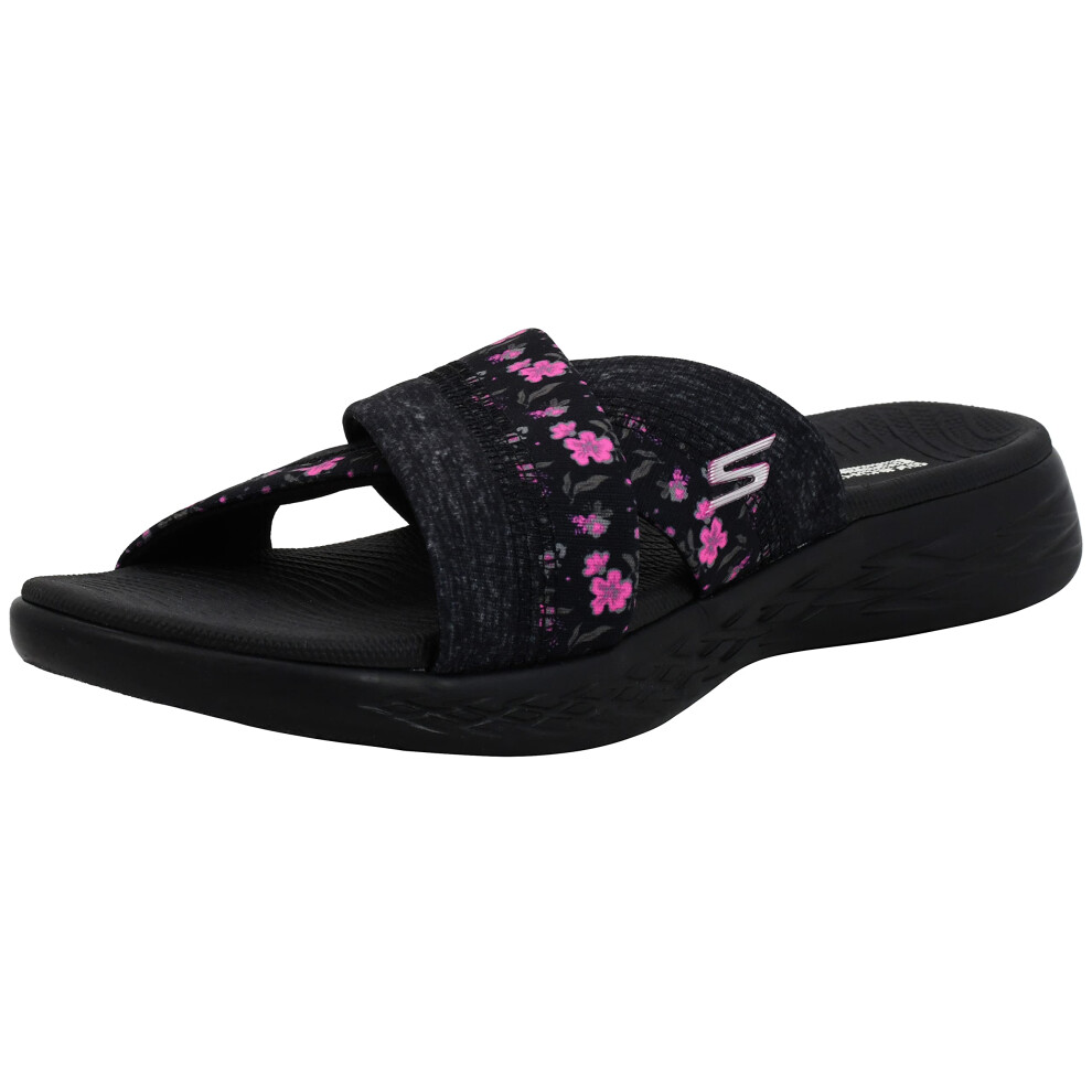 Skechers Women's Performance  On The GO 600 - Blooms Sandal  Black/Hot