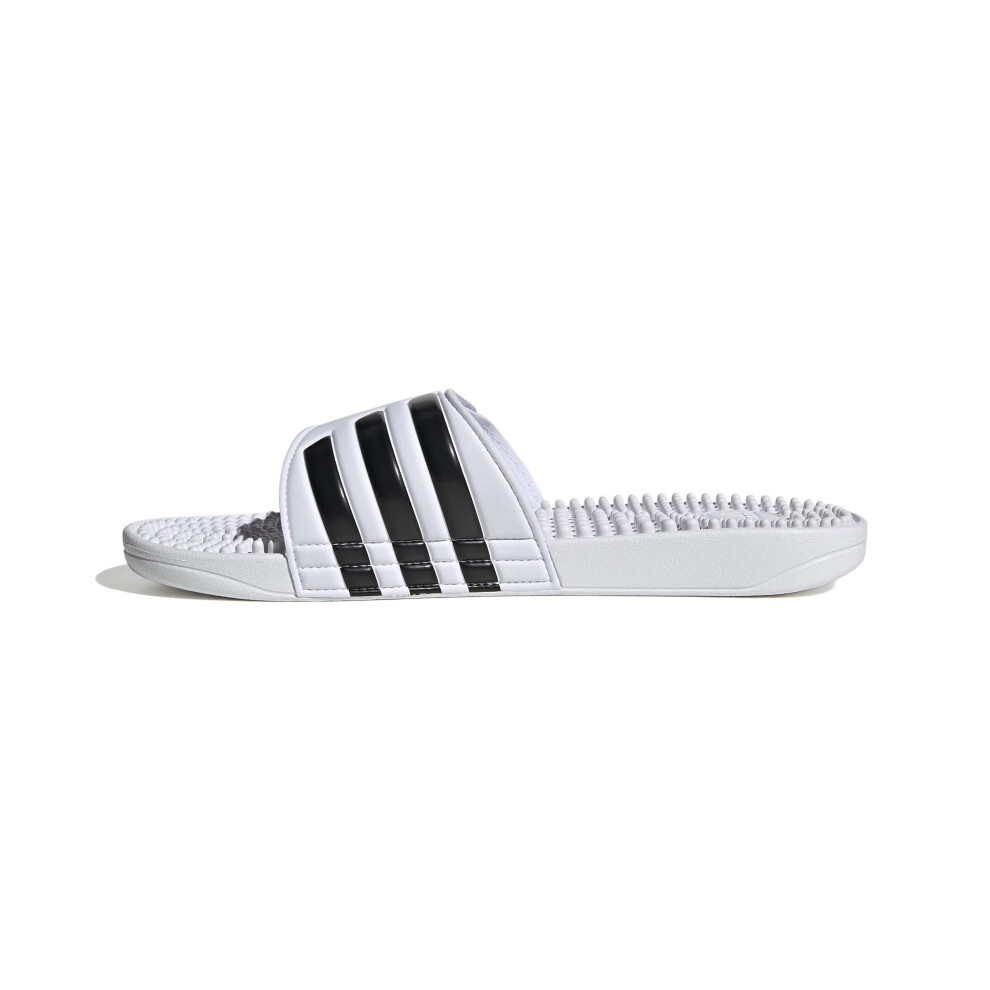 adidas Unisex Adissage Slides Sandal  White/Black/White  12 US Men