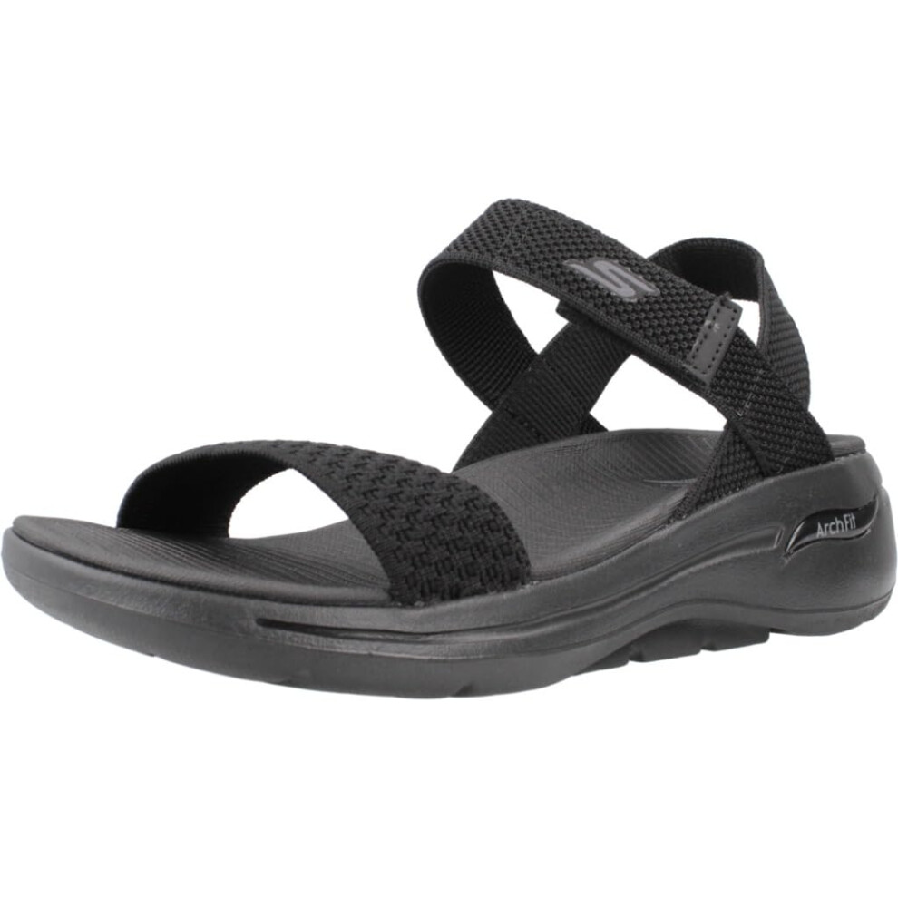 Skechers Women's Ankle Strap Sandal  Black  8