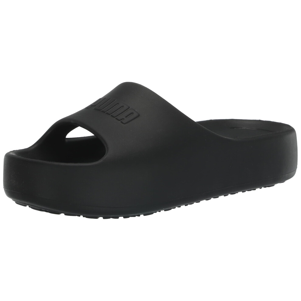 PUMA Women's SHIBUSA Slide Sandal  Puma Black-Puma Black  9