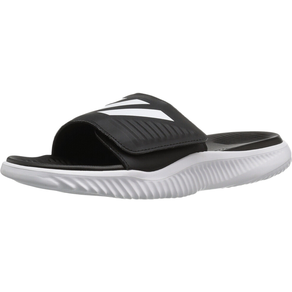 adidas Men's Alphabounce Slide Sandals  White/Black/White  (9 M US)