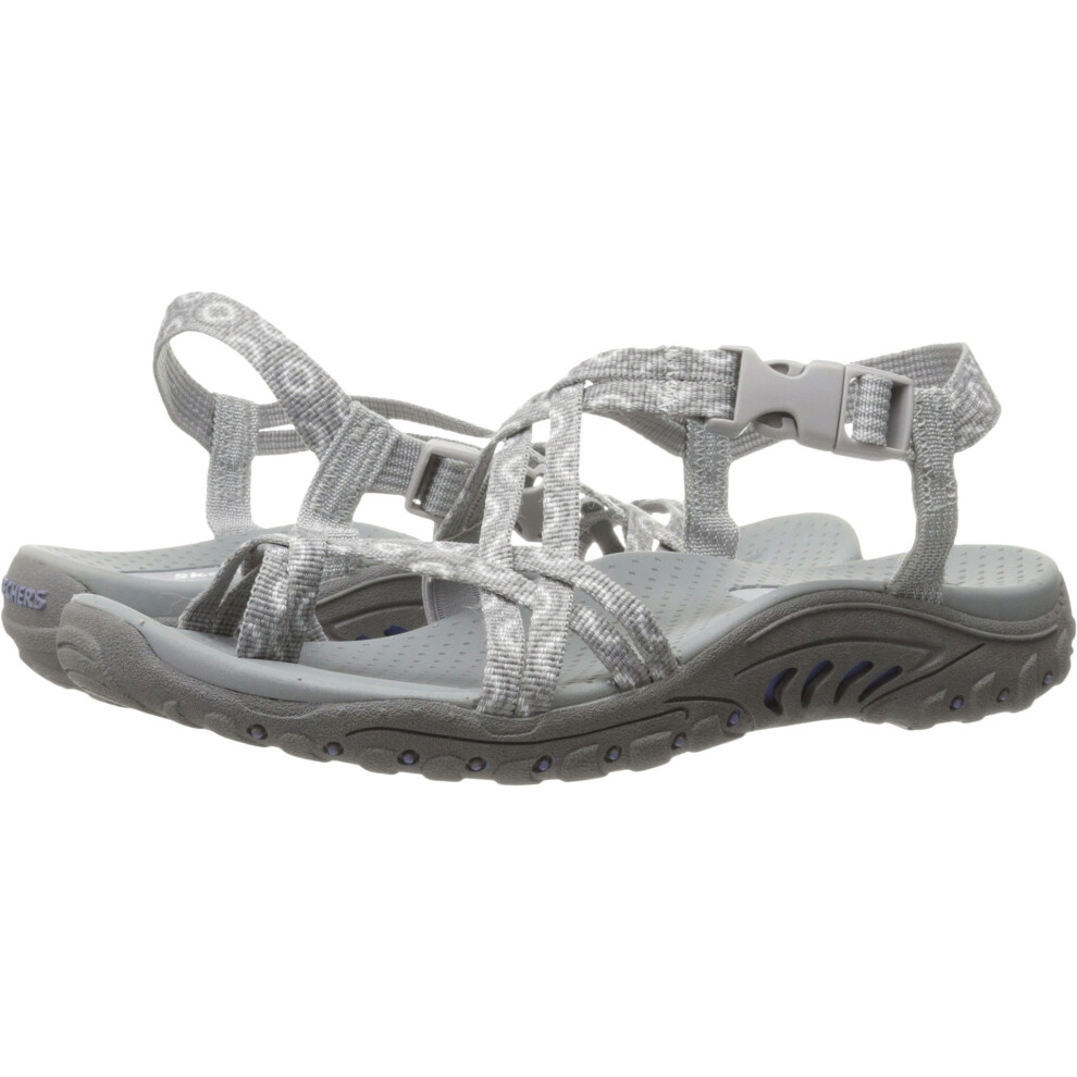 Skechers Women's Reggae-Happy Rainbow Sandal  gray  10 M US