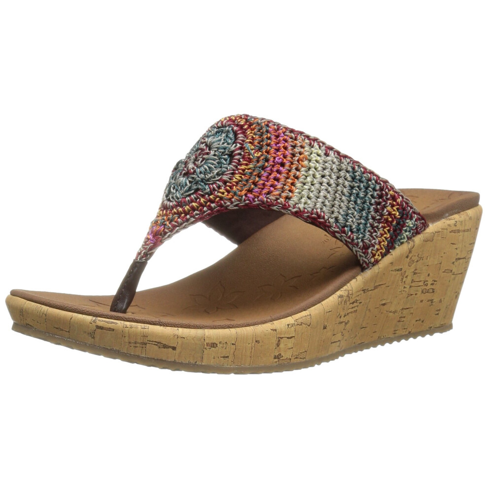 Skechers Cali Women's Beverlee Wedge Sandal Multi Crochet 11 M US