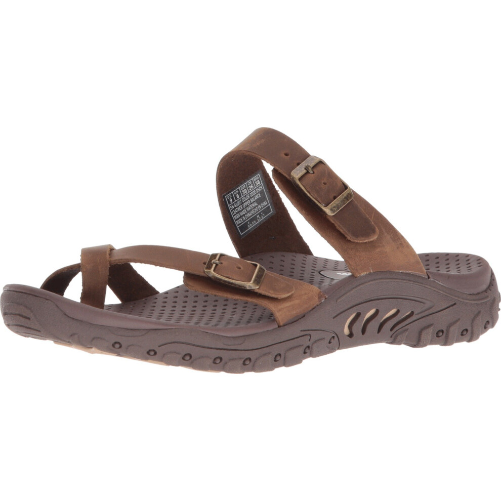 Skechers Women's Reggae-Carribean-Double Buckle Toe Thong Slide Sandal