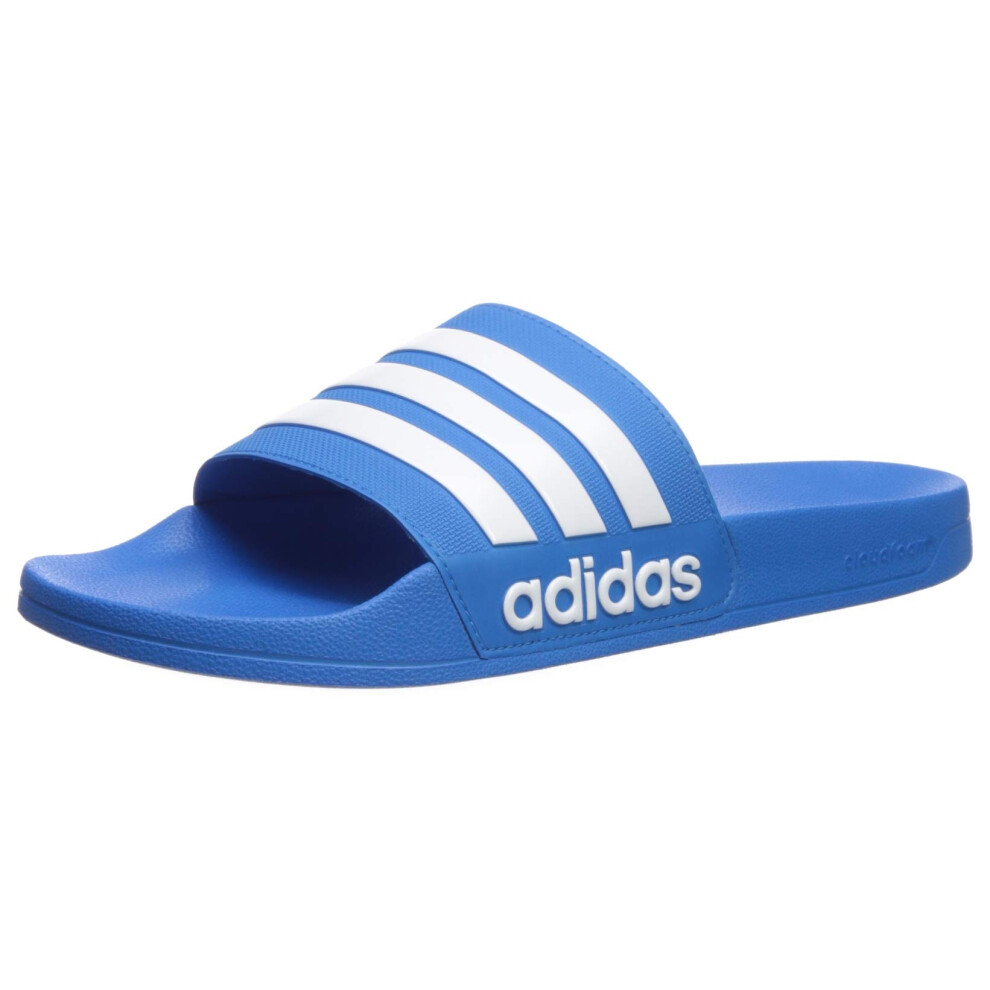 adidas Men's Adilette Shower Slides Bright Blue/White/Bright Blue 18