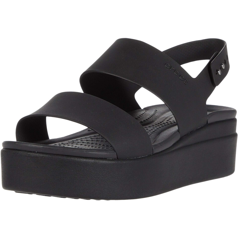 Crocs Women's Brooklyn Low Wedges  Platform Sandals Black  Numeric_4