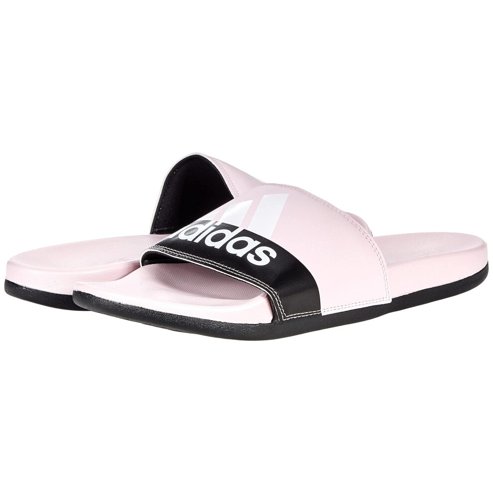 adidas Unisex Adilette Comfort Slide Sandal  Clear Pink/White/Core Bla