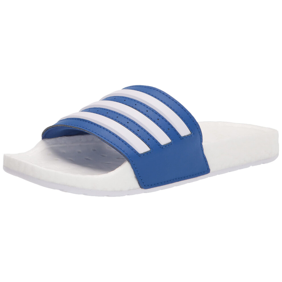 adidas Unisex Adilette Boost Slides Sandal  Team Royal Blue/White/Whit