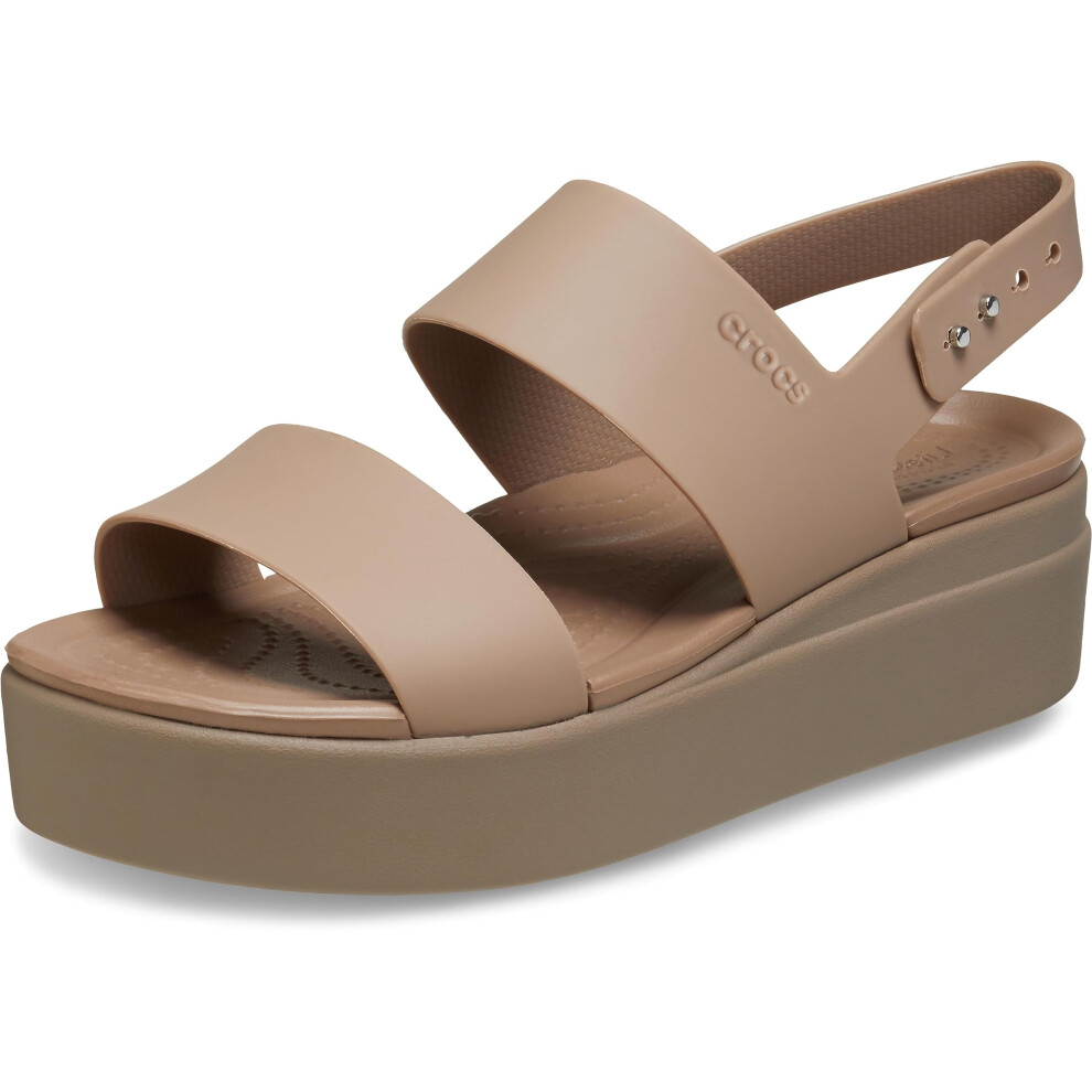 Crocs Women's Brooklyn Low Wedges  Platform Sandals  Latte/Mushroom  N