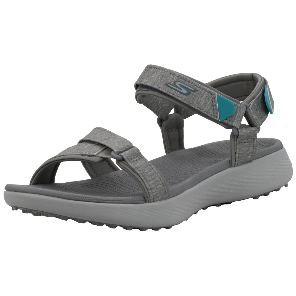 Skechers Women's 600 Spikeless Sandals Golf Shoe  Grey/Turquoise  10 M