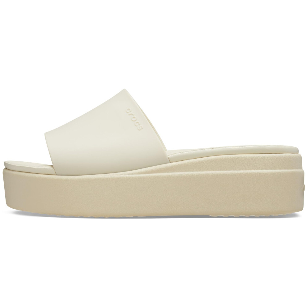 Crocs Women's Brooklyn Platform Slides Sandal  Bone  Numeric_10