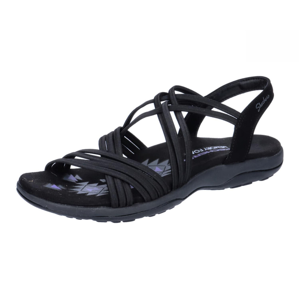 Skechers Reggae Slim Sunnyside BBK Black Womens Walking Sandals 163185 in a Plain Textile in Size 5 - Image 3