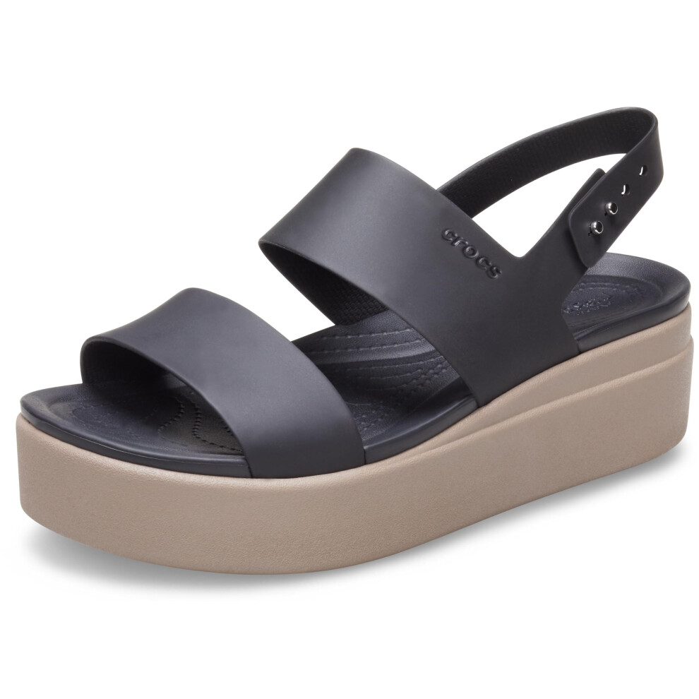 Crocs Women's Brooklyn Low Wedges  Platform Sandals  Black/Mushroom  n