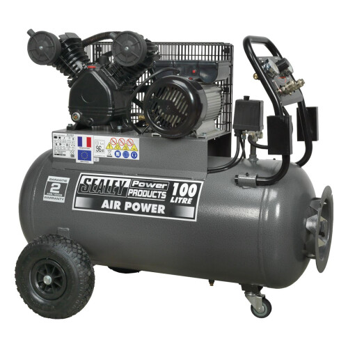 Sealey Sealey Premier 100L Belt Drive Air Compressor with Front Control Panel 3hp SAC3103B
