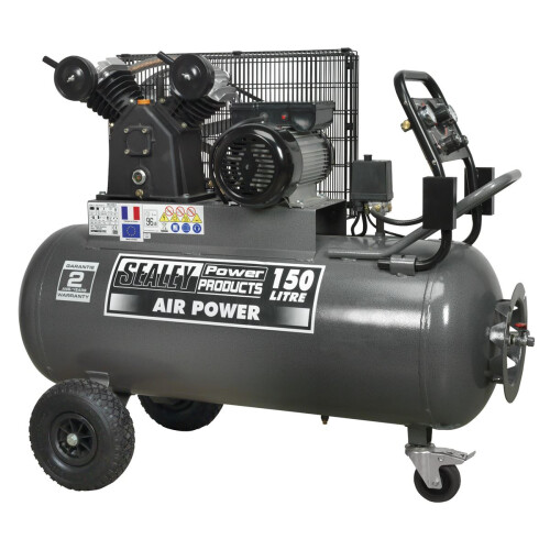 Sealey Sealey Premier 150L Belt Drive Air Compressor with Front Control Panel 3hp SAC3153B