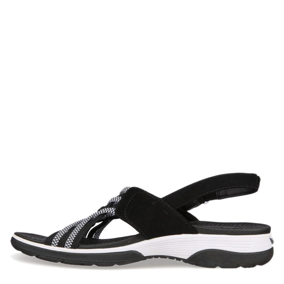 Skechers Women's ARCHFIT Reggae Sport-Hometown Sandal  Black/White  9