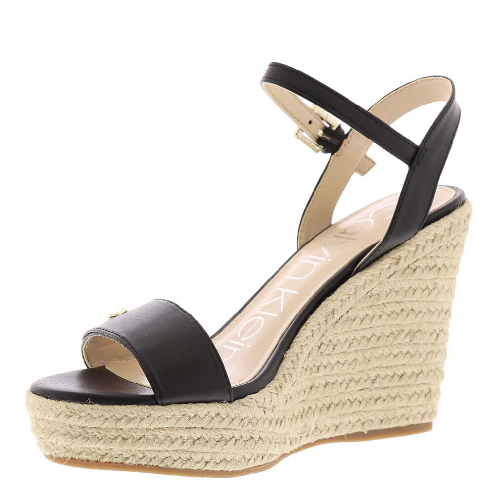 Calvin Klein Women's Hamal Wedge Sandal  Black 001  8