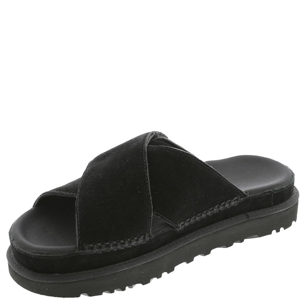 UGG Women's Goldenstar Cross Slide Sandal  Black  6