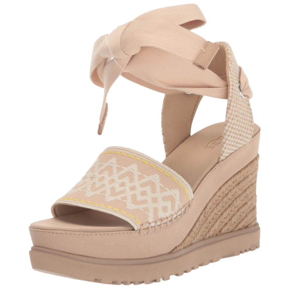 UGG Women's Abbot Ankle Wrap Sandal  Driftwood  9