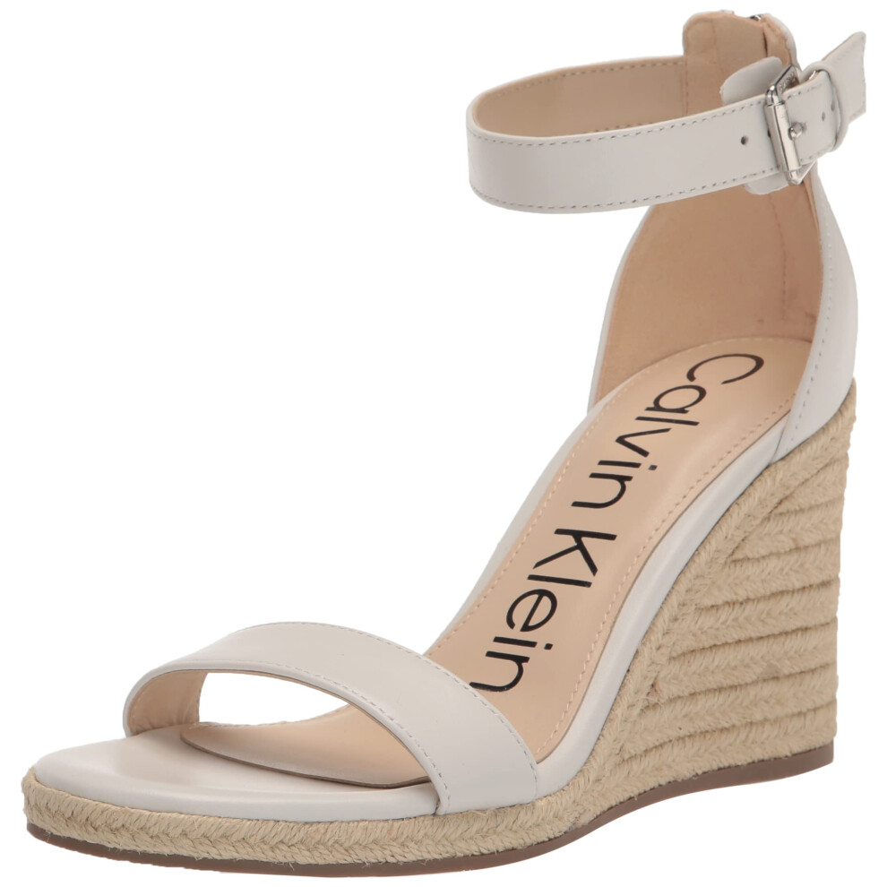 Calvin Klein Women's NOSHELA Wedge Sandal  White 140  8