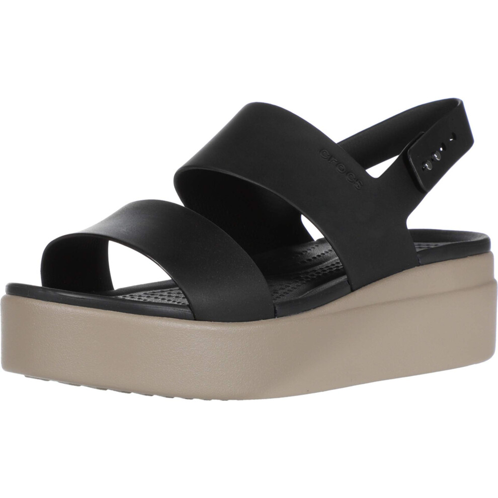 Crocs Women's Brooklyn Low Wedges  Platform Sandals  Black/Mushroom  N